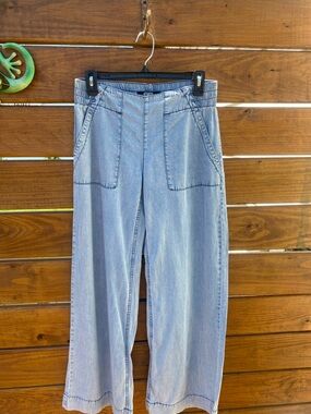 Light Blue REWASH  pull on Wide-Leg denim pants